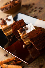 Coffee and chocolate cakes