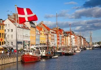 Fototapete Europäische Orte Kopenhagen (Nyhavn Bezirk) an einem sonnigen Sommertag