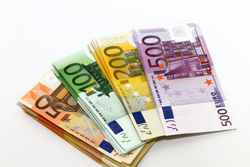 Obraz na płótnie Canvas Tło euro rachunki. Pieniądze