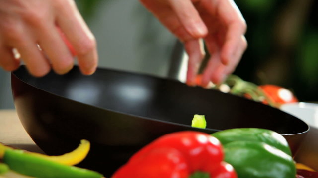 Close Up Healthy Lifestyle Stir Fry Cooking