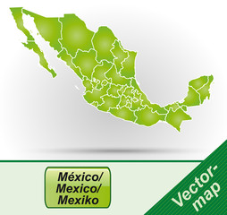 Mexiko mit Grenzen in Grün