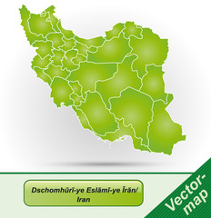 Iran mit Grenzen in Grün
