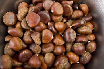 delicious group of chestnuts close up shoot