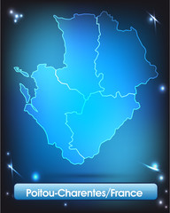 Obraz premium Poitou-Charentes mit Grenzen leuchtend