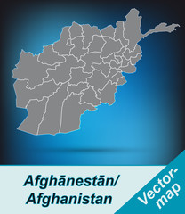 Afghanistan mit Grenzen in leuchtend grau