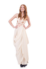 Man in white dress isolated on white