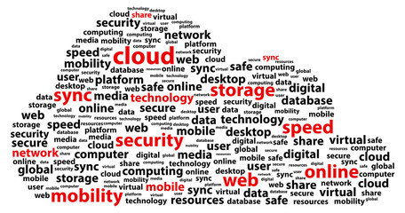 Cloud Online Data Storage Security Word Concept