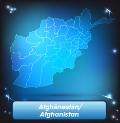 Afghanistan mit Grenzen in leuchtend einfarbig