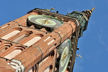 Ratusz Głównego Miasta- zegar na wieży