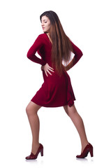 Naklejka premium Woman dancing isolated on the white