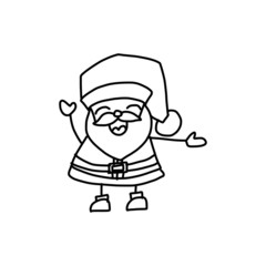 hand drawing cartoon christmas santa claus