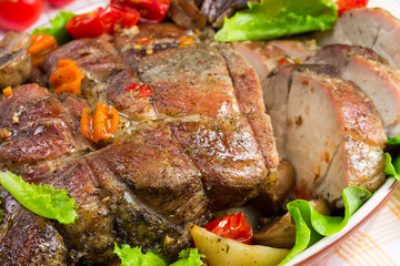 Grilled meat with vegetables