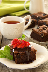 Chocolate brownie cake.