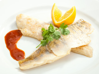 Grilled Pike perch with lemon