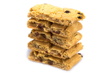 apple cookies with raisins isolated