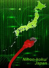 Japan mit Grenzen in dem neuen Netzwerkdesign
