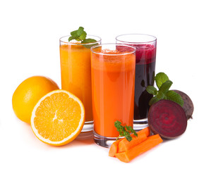 Fresh juice, mix fruits and vegetable 