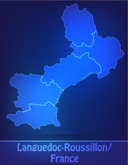 Obraz premium Languedoc-Roussillon als scribble