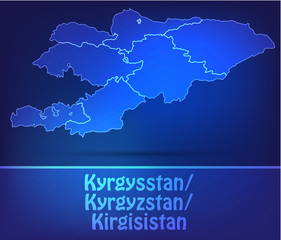 Kirgisistan mit Grenzen als scribble