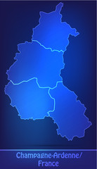 Champagne-Ardenne mit Grenzen als scribble