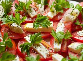 Tomatoes and mozzarella