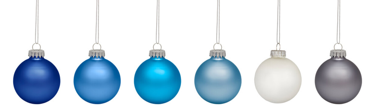 Christmas baubles isolated on white