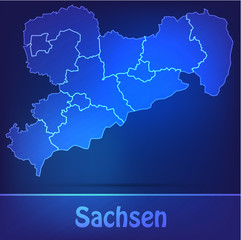 Grenzkarte von Sachsen als Scribble