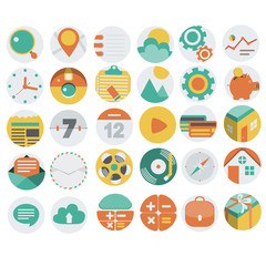 Application Web Icons in Flat Design 3