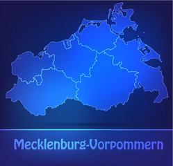 Mecklenburg-Vorpommern mit Grenzen als scribble
