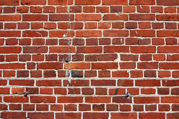 block background . old brick wall of red bricks.