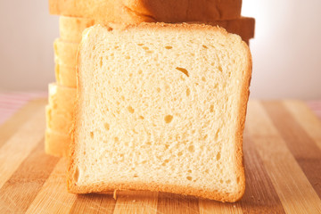 Toast bread on table