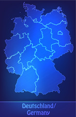 Deutschland mit Grenzen in einfarbig Scribble