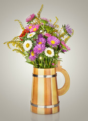 asters flowers  bouquet in vase 
