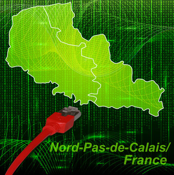 Nord-Pas-de-Calais mit Grenzen im neuen Netzwerkdesign