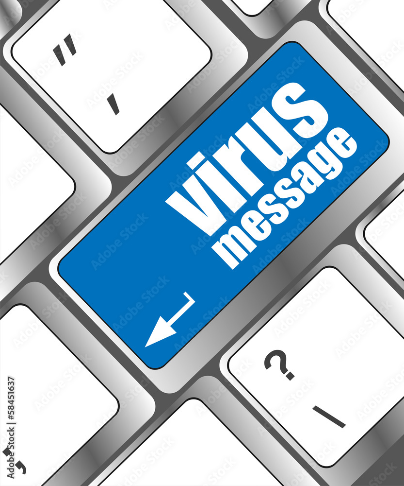 Aufkleber computer keyboard with virus message key