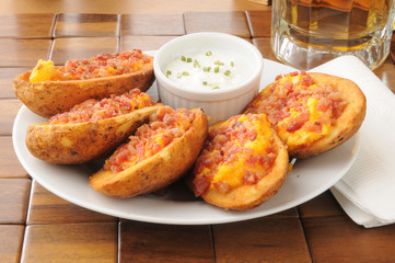 Potato skins iwth bacon and cheese