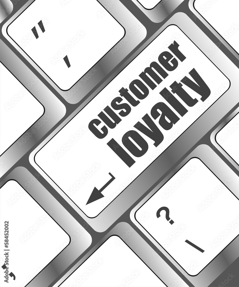Poster button keypad key with customer loyalty word