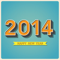 Happy new year retro poster