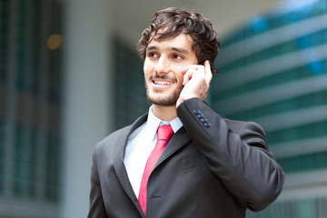 Businessman talking on the phone