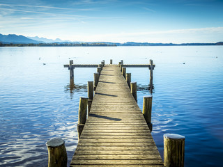 Naklejka premium Jetty at the Chiemsee