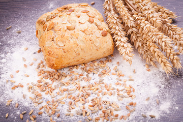 frisch gebackenes knuspriges brot detail