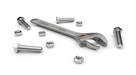 Adjustable wrench nuts and bolts