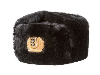 Russian navy officer's winter hat isolated on white background
