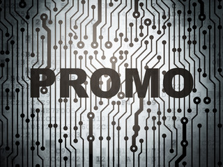 Marketing concept: circuit board with Promo