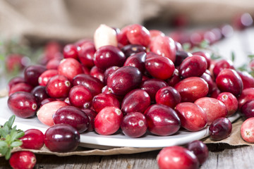 Heap of fresh Cranberries