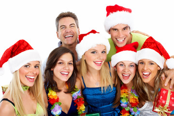 Happy Christmas people group.