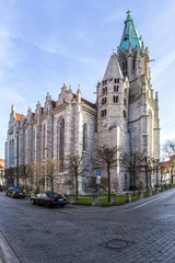 Fototapeta premium Germany, Thuringia, Muhlhausen, View of Church of Our Lady