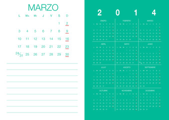 Spanish Calendar 2014