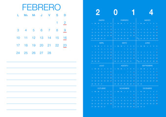 Spanish Calendar 2014