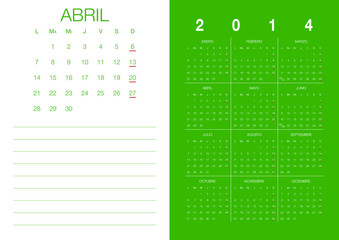 Spanish Calendar 2014